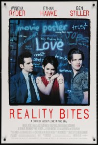 6g869 REALITY BITES 1sh 1994 Winona Ryder, Ben Stiller, Ethan Hawke, comedy about love in the '90s!
