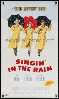 6g275 SINGIN' IN THE RAIN 21x36 video poster R1992 Gene Kelly, Donald O'Connor, Debbie Reynolds!