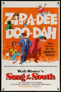 6g907 SONG OF THE SOUTH 1sh R1972 Walt Disney, Uncle Remus, Br'er Rabbit & Bear, zip-a-dee doo-dah!