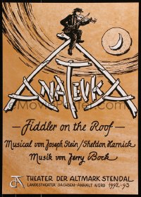 6g158 ANATEVKA 17x24 German stage poster 1992 Fiddler on the Roof, Jerry Bock & Sheldon Harnick!