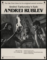 6g345 ANDREI RUBLEV 24x31 special poster 1973 Tarkovsky, Anatoli Solonitsyn in title role!