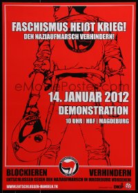 6g351 ANTIFASCHISTISCHE AKTION motorcyclist style 17x24 German special poster 2012 Antifa network!