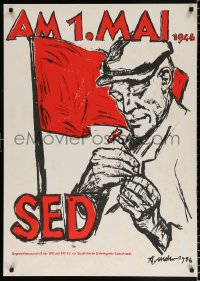 6g357 ARNO MOHR 27x37 East German special poster 1975 cool art from the 1946 print!
