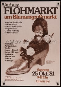6g359 AUF ZUM FLOHMARKT 23x33 German special poster 1981 Paul-Helmut Zrocke image of a figurine!