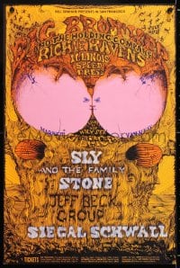 6g074 BIG BROTHER & THE HOLDING COMPANY/RICHIE HAVENS/ILLINOIS SPEED PRESS 14x21 music poster 1968