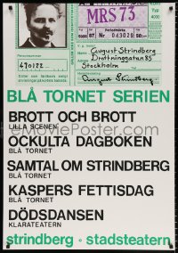 6g161 BLA TORNET SERIEN 28x40 Swedish stage poster 1970s August Strindberg, completely different!