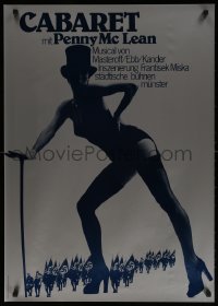 6g162 CABARET 23x33 German stage poster 1980s design by Holger Matthies on silver paper stock!