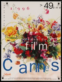 6g027 CANNES FILM FESTIVAL 1996 24x32 French film festival poster 1996 cool image of flower arrangement by J.F. Aloisi!