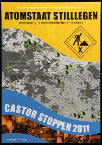 6g364 CASTOR STOPPEN 2011 17x23 German special poster 2011 protesting the use of nuclear energy!