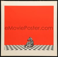 6g053 DIETER ASMUS 16x16 German art print 1968 Zebra, cool art of the animal on checkered floor!