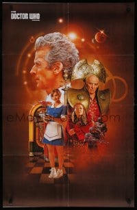 6g379 DOCTOR WHO 2-sided 23x35 special poster 2016 Peter Capaldi as the Doc over orange background!