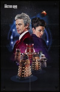 6g376 DOCTOR WHO 2-sided 22x34 special poster 2015 Peter Capaldi as the Doc over purple background!