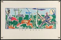 6g054 DOUG MINKLER 26x40 art print 1988 The Beast, great wild silkscreen art!