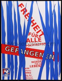 6g399 FREIHEIT FUR ALLE POLITISCHEN GEFANGENEN 17x22 German special poster 1990s red/white/blue!