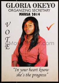 6g021 GLORIA OKEYO 12x17 Kenyan political campaign 2014 Mount Kenya University Students Association!