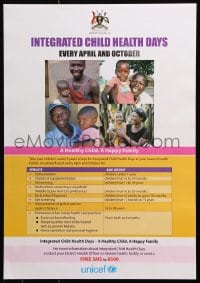 6g424 INTEGRATED CHILD HEALTH DAYS 17x24 Ugandan special poster 2000s United Nations Children's Fund!