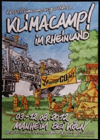 6g431 KLIMACAMP IM RHEINLAND 17x23 German special poster 2012 environmental gathering, cool art!
