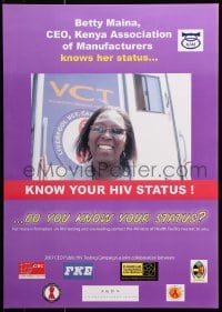 6g432 KNOW YOUR HIV STATUS 17x24 Kenyan special poster 2000s AIDS, protect yourself, Dostmohamed!
