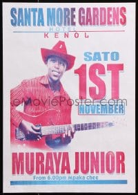 6g487 SANTA MORE GARDENS 12x17 Kenyan special poster 2000s cool image of him playing guitar!
