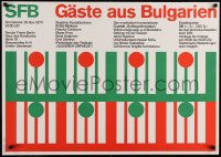 6g490 SFB GASTE AUS BULGARIEN 23x33 German special poster 1970 Guests from Bulgaria, cool!