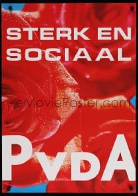 6g495 STERK EN SOCIAAL 24x33 Dutch special poster 2000s vote for PVDA Labour Party candidates!