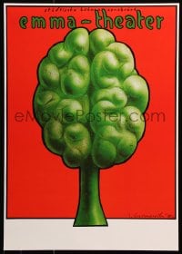 6g194 THEATER OSNABRUCK 17x24 German stage poster 1982 art of brain tree by Czerniawski!