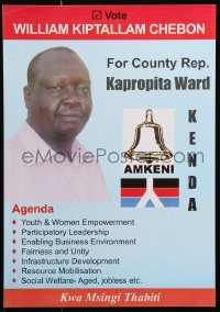 6g023 WILLIAM KIPTALLAM CHEBON 12x17 Kenyan political campaign 2000s vote for him!