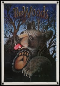 6g531 WOODS 22x32 special poster 1980 Paul Davis art of bear from Artograph magazine!