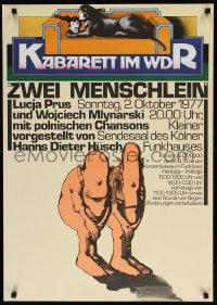6g548 ZWEI MENSCHLEIN 23x33 German TV poster 1977 really wild completely different art!