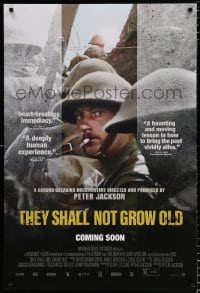 6g947 THEY SHALL NOT GROW OLD advance DS 1sh 2019 Peter Jackson, restored footage from WWI!