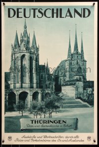 6g125 DEUTSCHLAND Thuringen style 20x29 German travel poster 1930s great images from Germany!