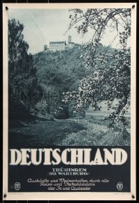 6g126 DEUTSCHLAND white title Wartburg style 20x29 German travel poster 1930s images from Germany!