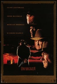 6g975 UNFORGIVEN DS 1sh 1992 gunslinger Clint Eastwood, Gene Hackman, Morgan Freeman, Harris!