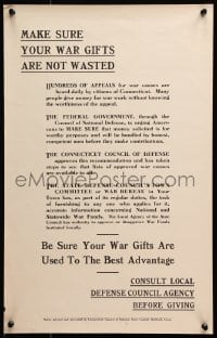 6g004 MAKE SURE YOUR WAR GIFTS ARE NOT WASTED 14x22 WWI war poster 1940s use them to best advantage!