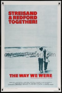 6g985 WAY WE WERE 1sh 1973 Barbra Streisand & Robert Redford walk on the beach!