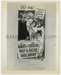 6h090 ABBOTT & COSTELLO MEET THE KILLER BORIS KARLOFF 8x10.25 still 1949 cool newspaper ad art!
