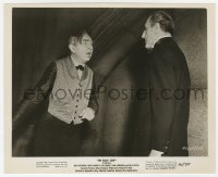 6h155 BLACK SLEEP 8.25x10 still 1956 great close up of worried Bela Lugosi & Basil Rathbone!