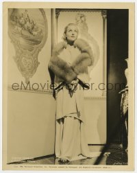 6h202 CAROLE LOMBARD 8x10.25 still 1934 full-length portrait wearing glamorous gown & fur!