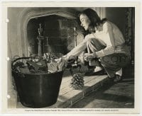 6h311 ELLA RAINES 8x10 still 1944 she lights a good luck fire w/pine cones in her new living room!
