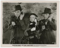 6h356 FRONT PAGE WOMAN 8x10.25 still 1935 Bette Davis, George Brent & Roscoe Karns with phones!