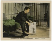 6h058 GANGSTER'S BOY color-glos 8x10 still 1938 c/u of Jackie Cooper holding newspaper in jail cell!