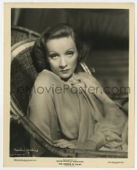 6h361 GARDEN OF ALLAH 8x10.25 still 1936 seated portrait of Marlene Dietrich in bamboo chair!