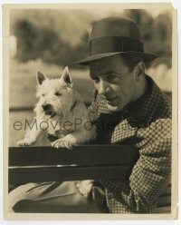 6h362 GARY COOPER 8.25x10 still 1932 picking up a stray dog at in Palm Springs by Irving Lippman!