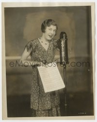 6h374 GINGER ROGERS deluxe 8x10 radio publicity still 1930 brunette & singing into a CBS microphone!