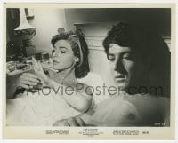 6h394 GRADUATE 8x10 still 1968 Anne Bancroft & young Dustin Hoffman laying in bed at hotel!