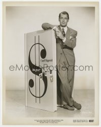 6h398 GREAT GATSBY candid 8x10.25 still 1949 full-length Alan Ladd standing by huge source novel!