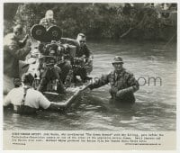 6h399 GREEN BERETS 8.25x9.5 still 1968 director John Wayne pulls raft with camera!