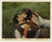 6h061 GREEN MANSIONS color 8x10 still #1 1959 Audrey Hepburn & Anthony Perkins kissing on ground!