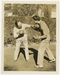 6h406 HAL ROACH/HAL ROACH JR 8x10 still 1930s father & son having fun sparring with boxing gloves!