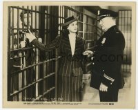 6h422 HIS GIRL FRIDAY 8x10 still R1949 Rosalind Russell talks to cop Lockhart about jailed Bellamy!